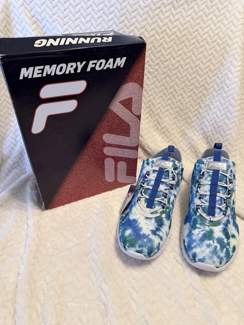 Fila Memory Skyway 2.0 In Tie Dye Blue Women’s Size 9 Slip On Shoe Sneaker NIB